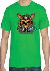 Adult DryBlend® T-Shirt – ( EAGLE SKULL RIDES – BIKER / CHOPPER)