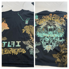 $68 TRUE LOVE FALSE IDOLS by AFFLICTION Long Sleeve Slim Fit Y2K T-shirt NWT