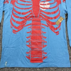 LRG Dead Serious Shirt Mens XL Blue Skeleton Lifted Research Group Kanye Glow