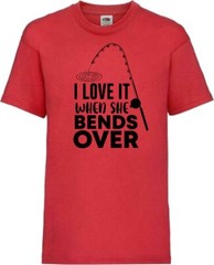 Fishing Love It Bend Over Humour Novelty T Shirt Various Colours And Sizes