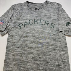 Nike Green Bay Packers Dri-FIT T-Shirt Mens Large Gray NFL License Short Sleeve