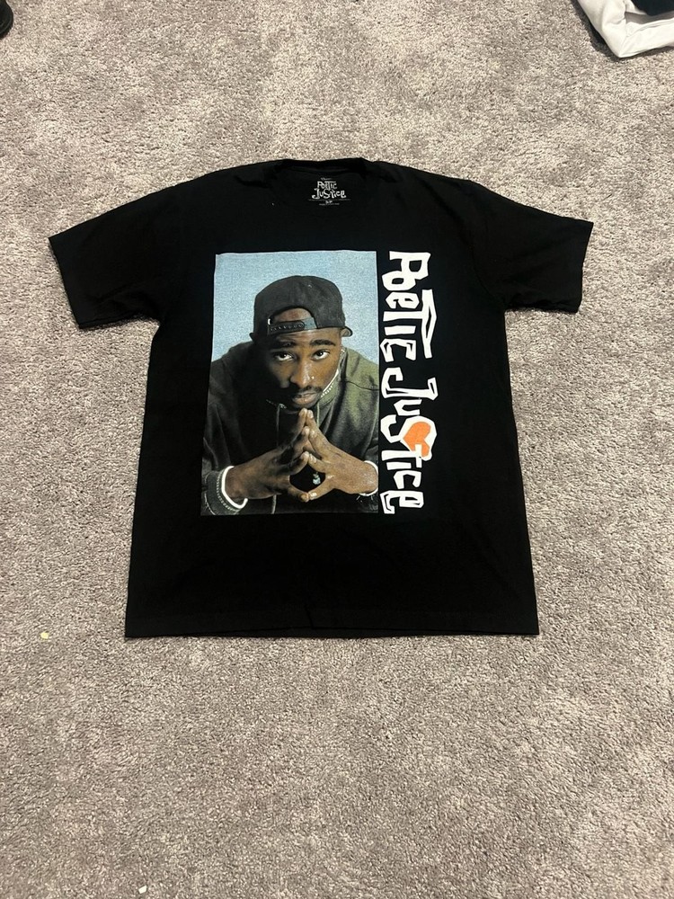 Philcos Tupac Shakur Poetic Justice Black Graphic T-Shirt