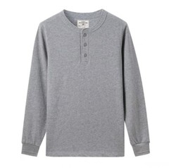 Mens Vintage Men’s Henley Long Sleeve T-Shirt Cotton Casual Pure Color Shirts