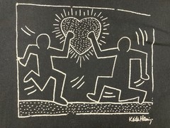 Uniqlo Keith Haring Art Graphic T-shirt Men Large Black Short Sleeve