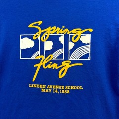 VTG Russell Athletic Spring Fling T-Shirt Mens Medium Blue Linden Avenue 80s USA