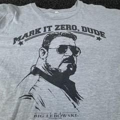 Big Lebowski Shirt Mens Extra Large Gray Mark It Zero Dude Movie Tee Bowling