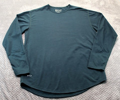 BYLT Shirt Mens XL Green Blue Drop Cut Long Sleeve BYLT Blend Basics Stretch Tee