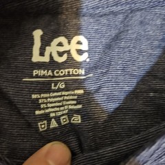 Lee Shirt Navy Blue Red Strips Size Large Men