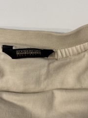 Napapijri Geographic Men Large Tan Beige Zipper Pocket 100% Cotton T-Shirt