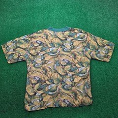 Vintage Keneville Shirt Mens Large Earth Tone Abstract 100% Rayon Pocket Tee