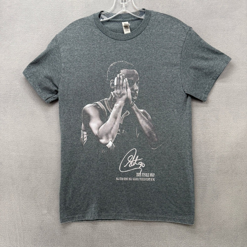 Stephen Curry T-Shirt Mens Small 2022 Finals MVP Graphic Charcoal Grey Gildan