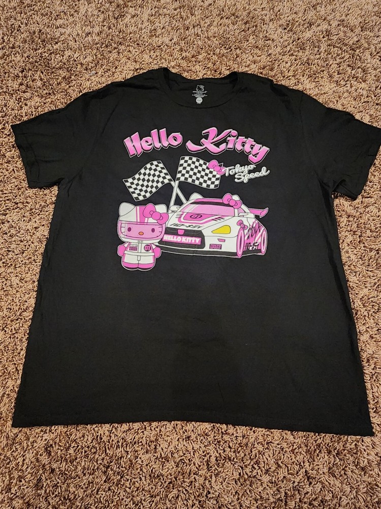 Hello Kitty by Sanrio Tokyo Speed Large Black T-Shirt