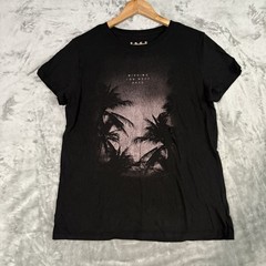 XL Black Graphic Tee – Wishing You Were Here Palm Y2K Grunge – Streetwear Tropic