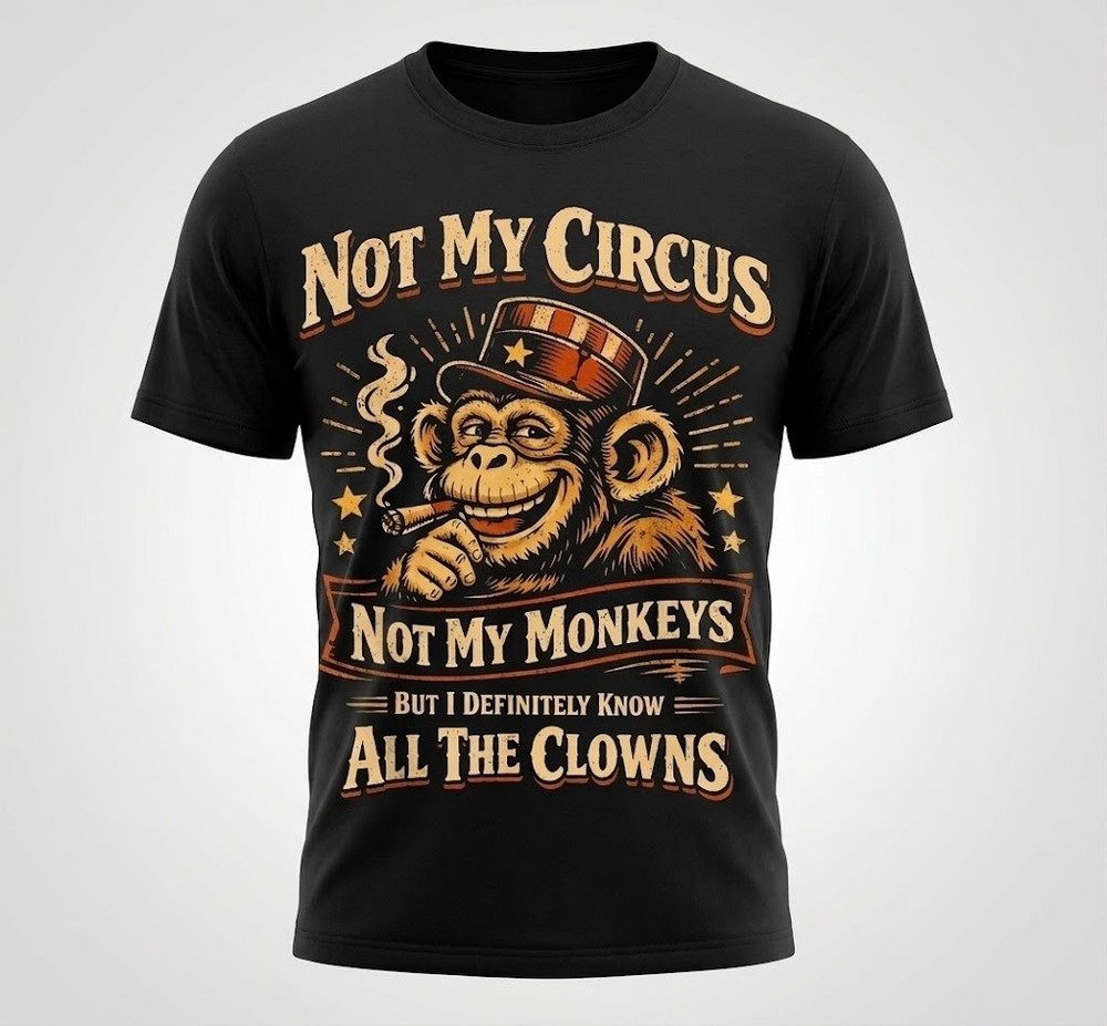 Not My Circus Not My Monkeys T Shirt Funny Office Humor Graphic Tee Cotton Men