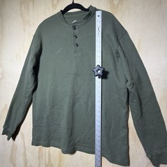Work n’ Sport Thermal Waffle Knit Henley Long Sleeve Shirt LT Tall Olive Green