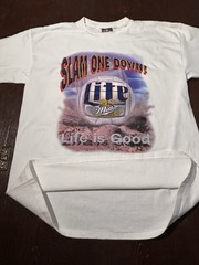 Vintage Miller Lite Volleyball Shirt 90s 1996 XL Slam One Down Life Is Good USA