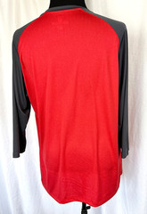 Hanes Sport Active Wear Red & Gray 3/4 Raglan Sleeve Polyester T-Shirt XL