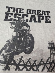 Steve McQueen Shirt Large The Great Escape Awesome Graphic Used Gray