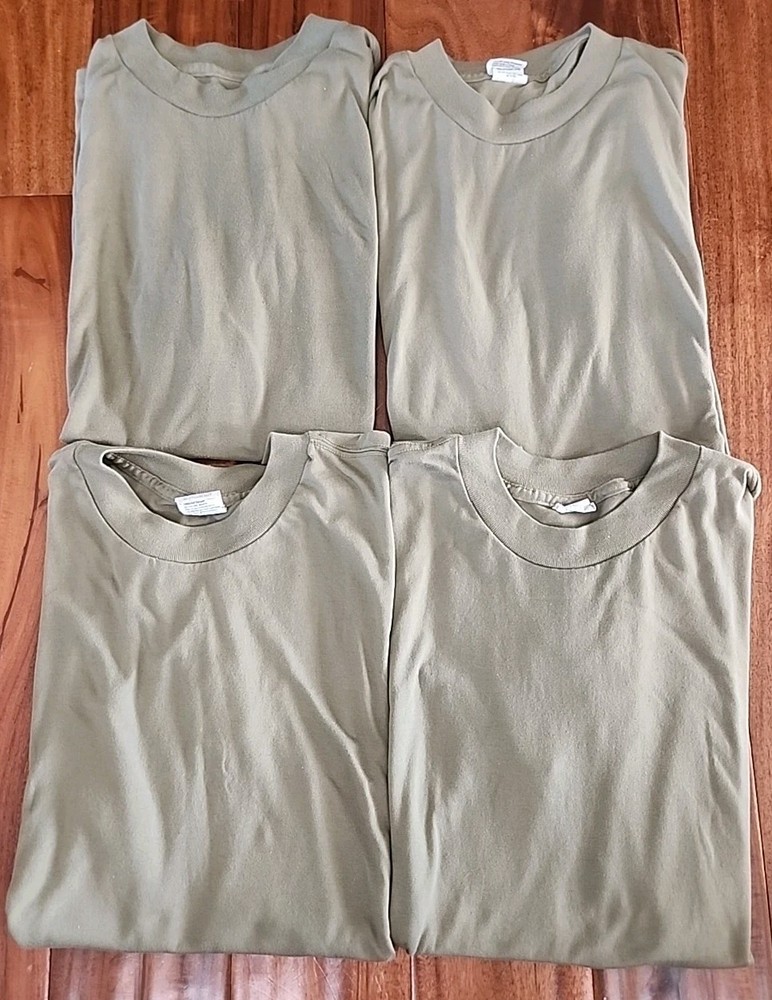 Military Undershirt T-Shirt Lot Of 4 – OD Green- Enlisted Issued Wicking Mens M