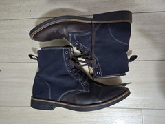 Paul Smith Navy Brown High-cut Boots Size 7 Japan