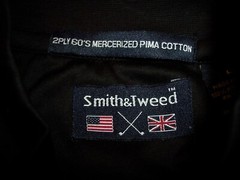 NEW Smith & Tweed Large Black Spima Cotton Moc Neck T-Shirt
