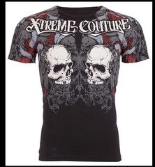 XTREME COUTURE by AFFLICTION Black REDEMPTION Short Sleeve Slim Fit T-shirt NWT