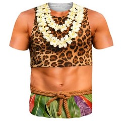 Hawaiian Muscle Costume Graphic 3D T-shirt Carnival Beach Party