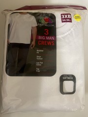 Men’s Fruit Of The Loom T-Shirts Crew Neck White 5-6Pack Slightly Imperfect