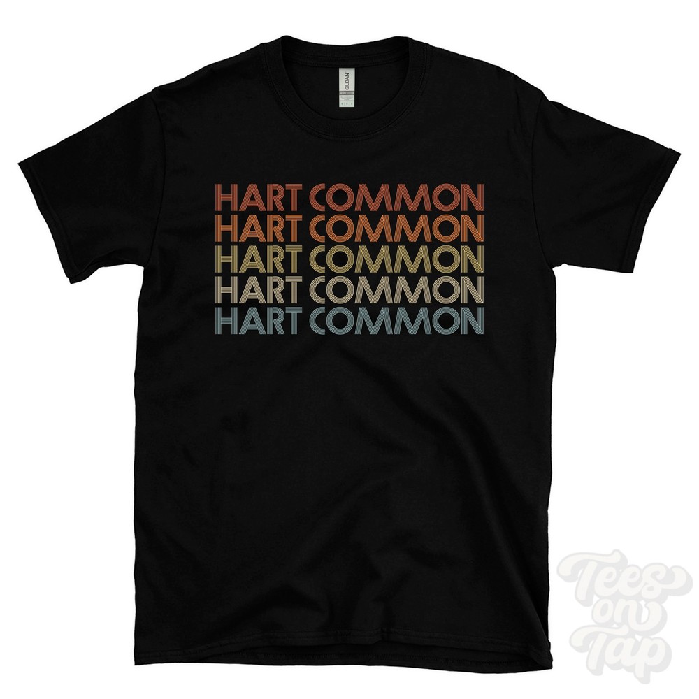 HART COMMON REPEATED RETRO STYLE T-SHIRT mens & womens uk place name gift