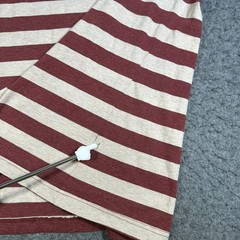 Adolfo Dominguez Mens Striped Pocket T-Shirt Red White Large Short Sleeve