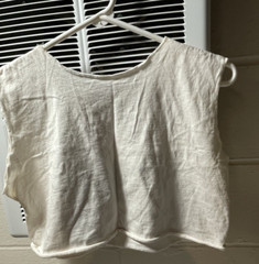 Vtg 1980-1990’s Panama Jack Tropical Cropped Tank Top Shirt Size Medium White
