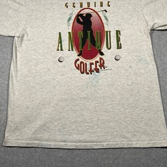 Vintage Golfer Shirt Adult Extra Large Gray Single Stitch Men 90s Antique Person