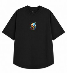 Oversized Panda T-Shirt Cute Kawaii Graphic Tee Unisex Funny Streetwear Black