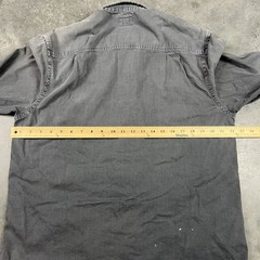 Hudson Shirt Mens Large Gray Full Zip Sun Fade Vintage USA Preowned