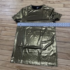 ASOS Shiny Gold Shirt Adult S Metallic Bright Shiny Disco 1970s NY Club Scene
