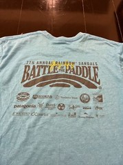7th Annual Rainbow Sandals ‘Battle of the Paddle’ Gerry Lopez Shirt Large SUP