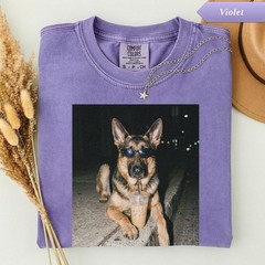 German Shepherd Coffee Shirt Funny Dog Meme Retro Iced Coffee Unisex Graphic Tee