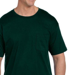 Hanes Beefy-T Shirt with Pocket Green XL 05190 100% Cotton Pre-shrunk New