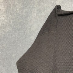 Uniqlo Shirt Mens XL Black Cotton Waffle-Knit Long Sleeve Henley Neck Casual