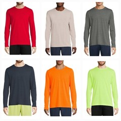 Athletic Works Men’s Pick Color Active Long Sleeve Tri-Blend T-Shirts Tee: S-3XL