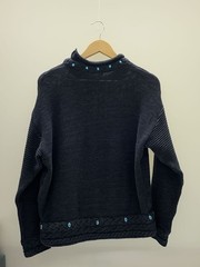 KANSAI Knit Sweater (Thick) Cotton, Navy, Solid Color, 1500122101