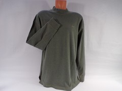 USA Vintage Gant T Shirt L/S Mens LG Gray Beige Tweed Cotton Side Vents Logo A26