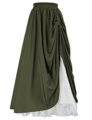 Maxi Long Renaissance Skirts for Women Double Layered Ren Faire Costume Garde…