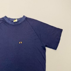 Vintage 70s Hang Ten Raglan Shirt Blue Faded Polycotton Surfer California Size M