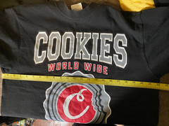 Cookies Original Logo World Wide Double Sided SHAKA Black Street Wear Tee SZ L