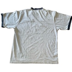 Y2K VTG Brooklyn Express Xpress Mens XL Shirt Gray Embroidered Ringer Oversized