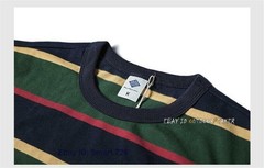NON STOCK Ivy League Striped Crew Neck T Shirts Preppy Style Men’s Casual Tee