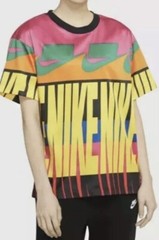 Nike Sportswear Allover Printed T-Shirt in Multi Pink Yellow