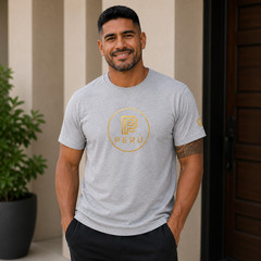 Peru Gold Logo Premium Organic Cotton Unisex Tee | BUSENETA