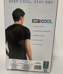32 Degrees Cool Men’s 3 Pack Short Sleeve Crew Neck Tee T-Shirt BLACK MEDIUM Wic